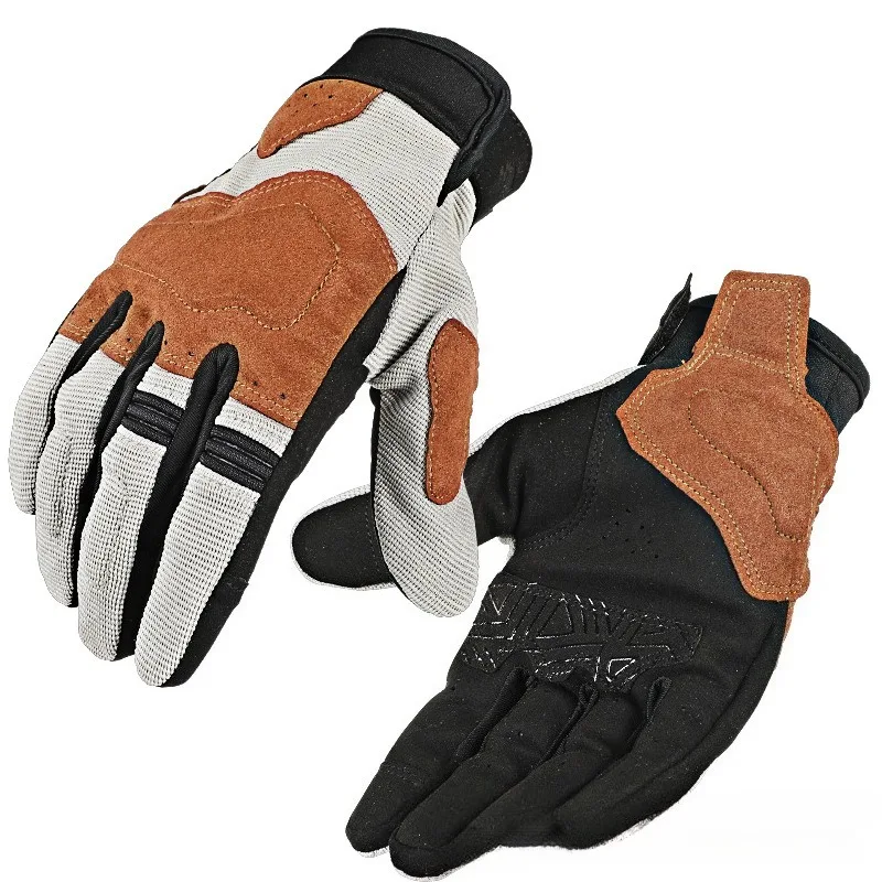 

Motorcycle Riding Gloves for Men Summer Vintage Gloves Motorcycle Rider Equipment Breathable and Anti Fall Riding Gloves