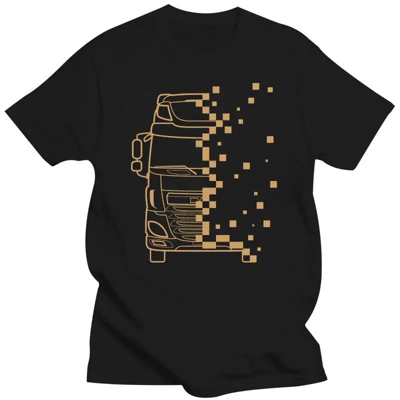 New Hot Sale 2024 2024 Fashion Brand Crew Neck Pixelated Daf Truck Lorry Driver T Shirt Trucker Cheap T Shirts Online