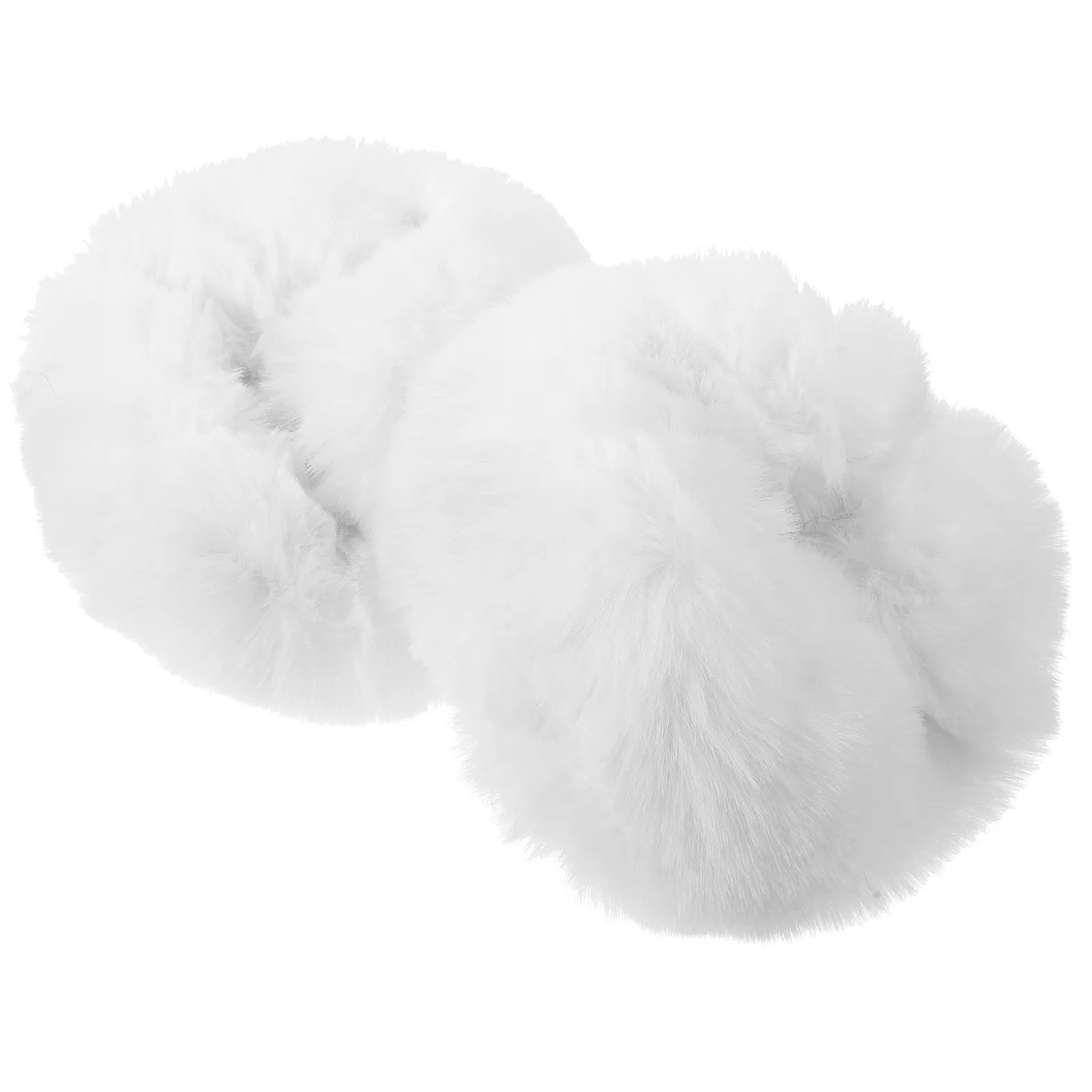 

Warm Wrist Sleeves Winter Fuzzy Cuffs Bands Hairy Windproof Cloth for Women White Color Soft Safe Material