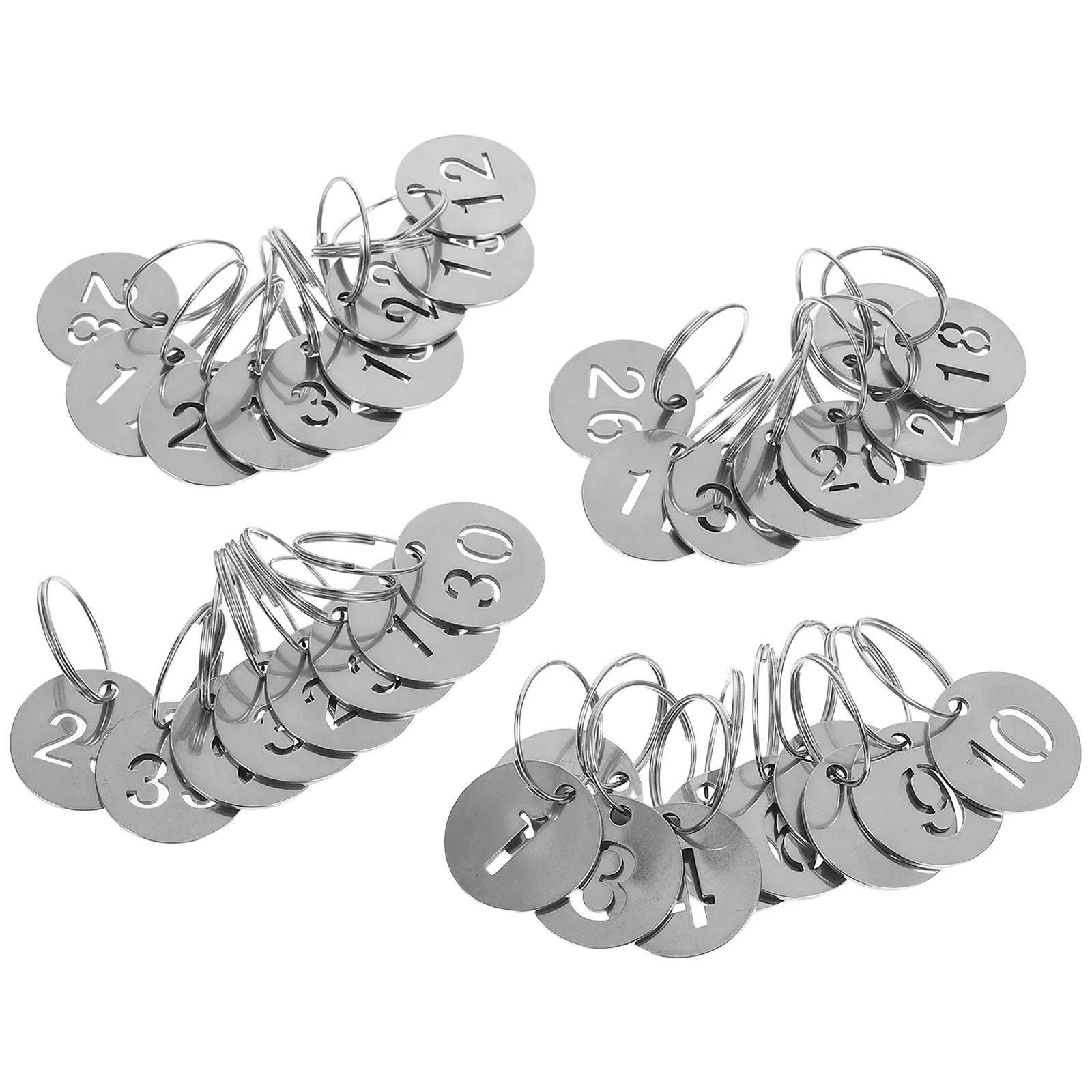 35Pcs Hollowed Stainless Steel Number Tags Round Metal Key Identifier Labels for Managing Keys Bags Dorm Rooms
