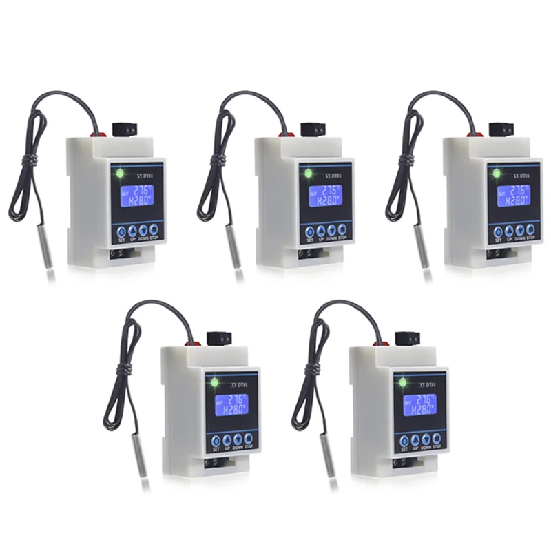 A14M 5X XY-DT01 เครื่องควบคุมอุณหภูมิแบบดิจิตอล -40-110 ° C พร้อมจอแสดงผล LCD และเซ็นเซอร์กันน้ํา
