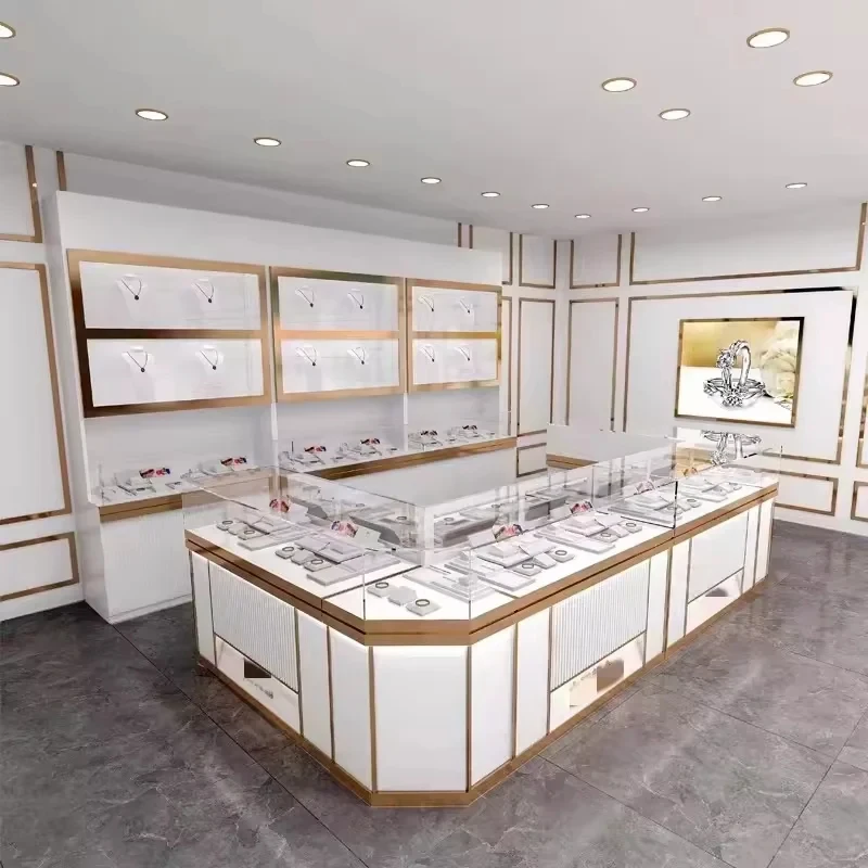 custom.Full Tempered Glass Cabinet Display Showcase with LED Lighting Lockable Showroom Retail Store view 6