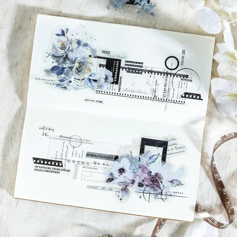 10 Sheets Pack Supplies Scrapbooking Including Stamps Large Sized Collage Stickers from Plant Cinema Stationery Cut 142*120mm