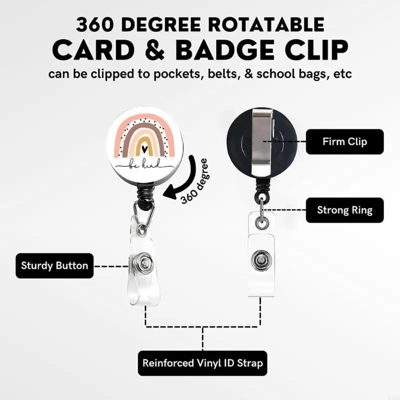Retractable Badge Holder Waterproof PVC Card Holder With Retractable Neck Lanyard For Business Employee Corporate Event 
