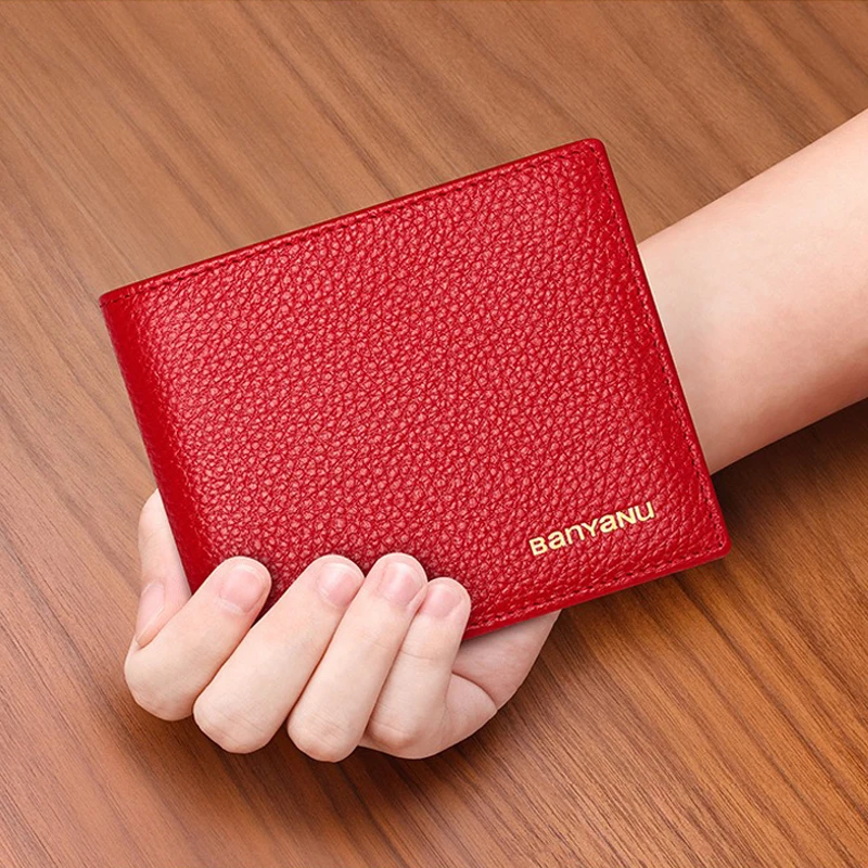 Genuine Leather Wallet for Women RFID Blocking Small Bifold Wallet with Zipper Coin Pocket Slim Card Holder Short Money Purse