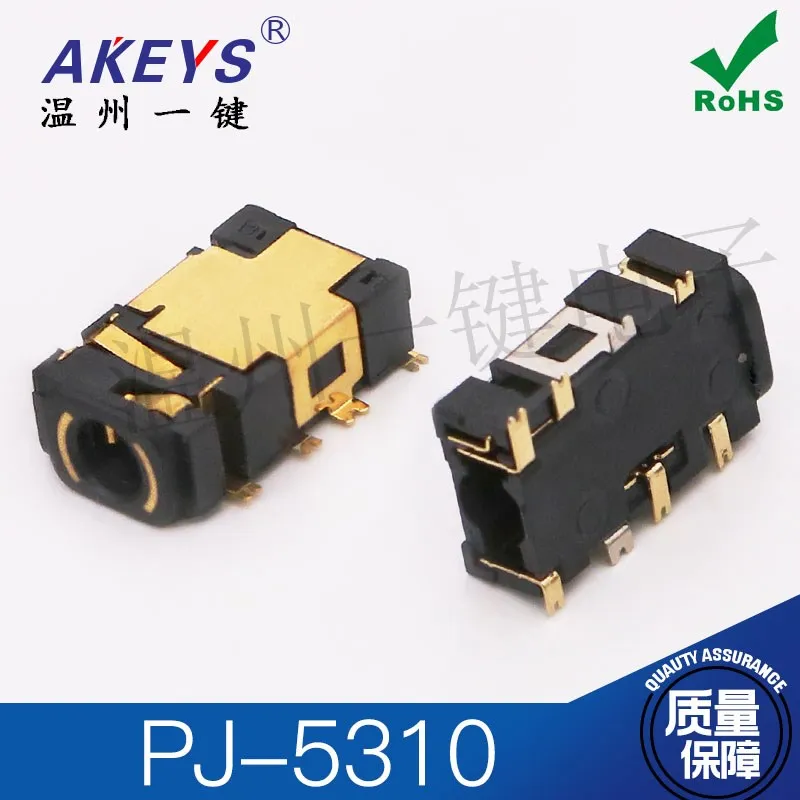 

10pcs PJ-5310-3.5 Headset Interface 8-Leg Patch without Fixed Feet Ф 3.5mm Socket USB Power Socket