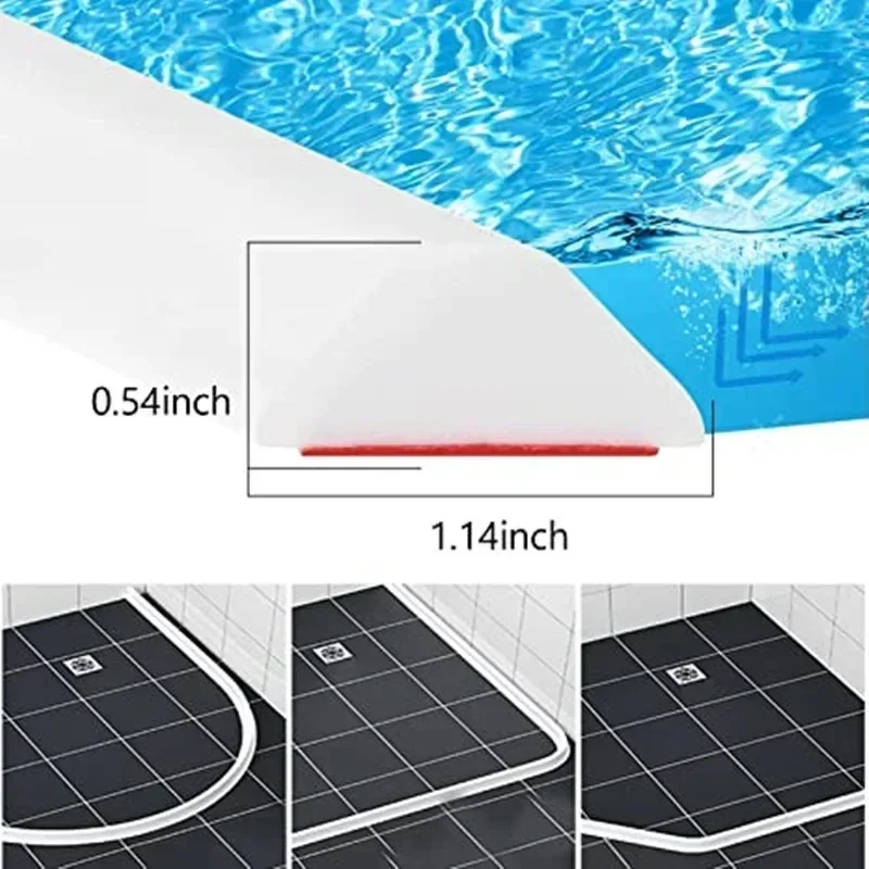 New Self-adhesive Bathroom Water Retaining Strip Countertop Water Stopper Bendable Dry Wet Separation Blocker Shower Barrier Dam