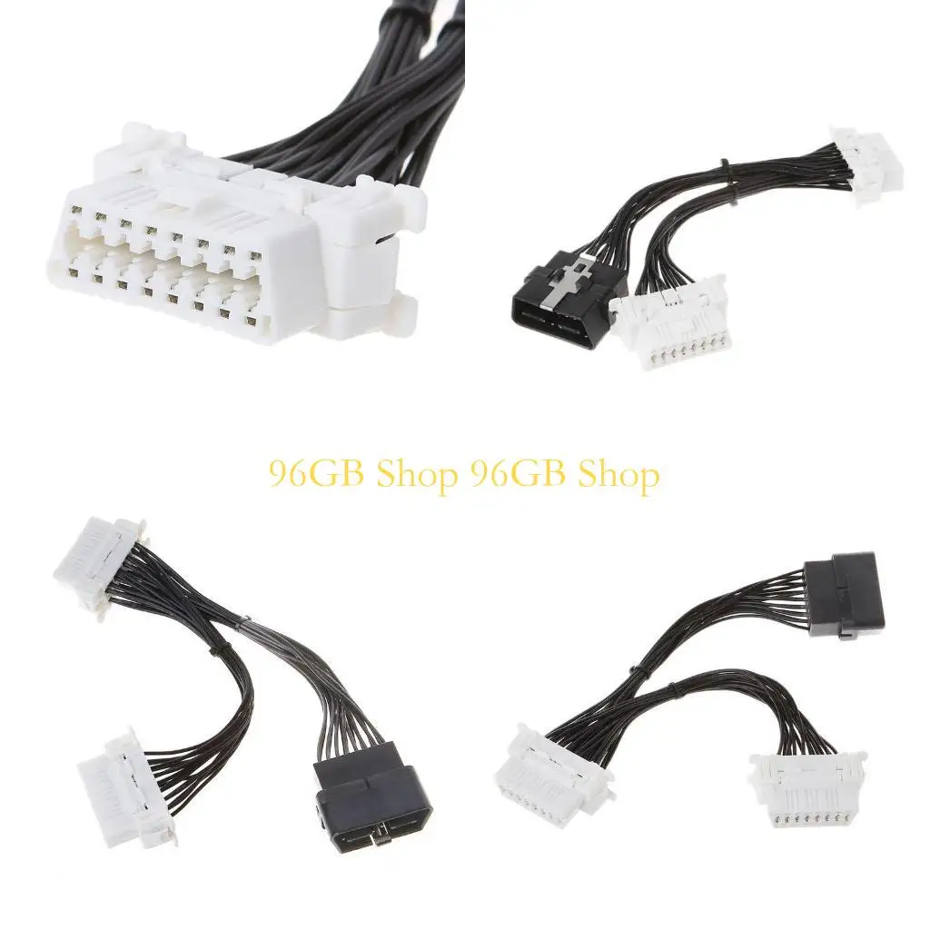 

96 ГБ 16 -контактный obd2 obd 2 obdii Удлинительное кабель с разветвлением от одного мужчины до двух женских кабелей y