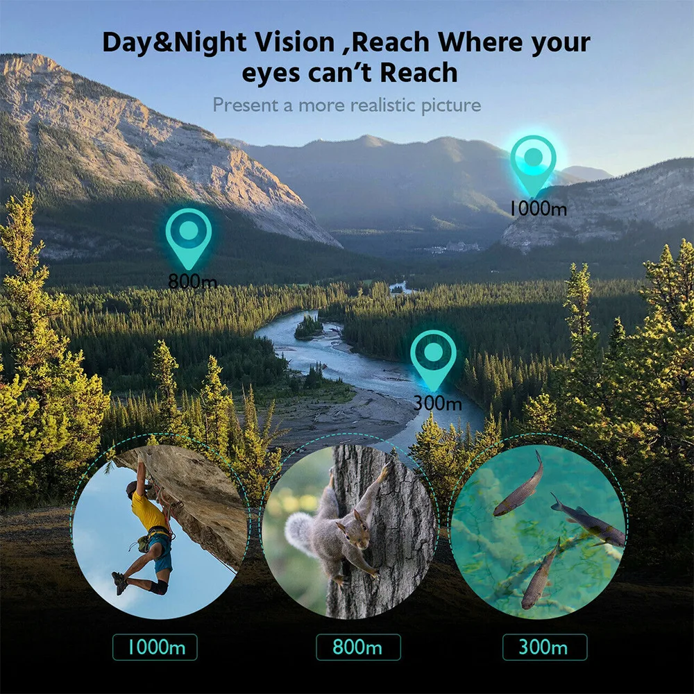 Mini telescopio óptico portátil para adultos, Monocular de alta potencia con visión nocturna Hd, 16x52, para exteriores
