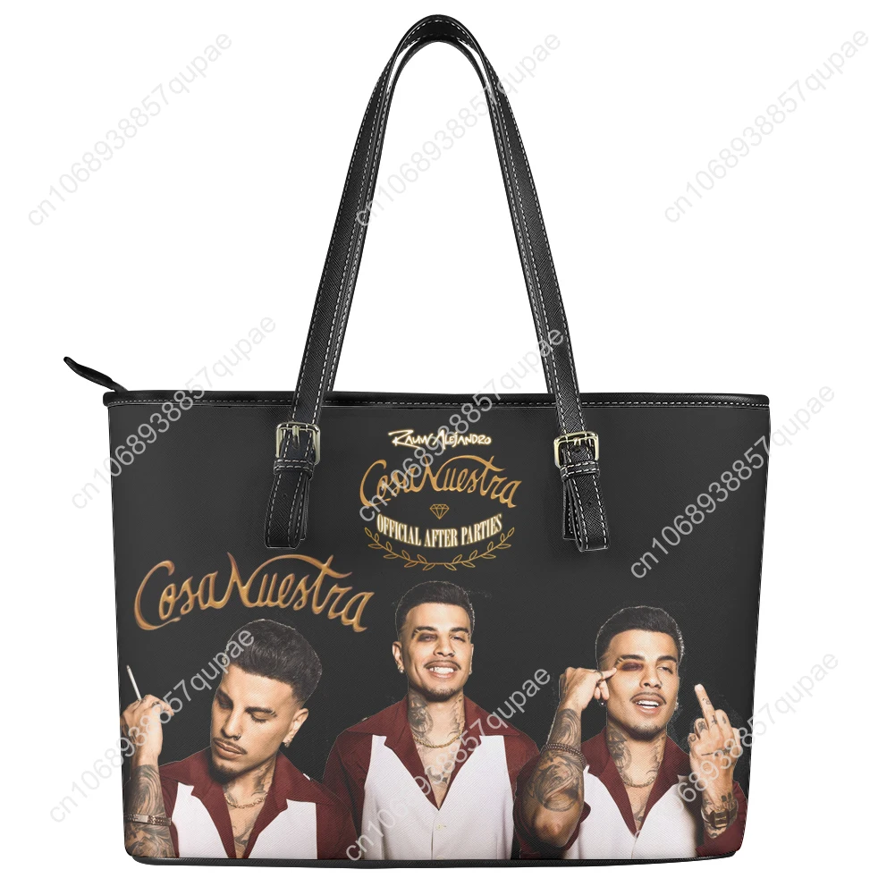 Singer Rauw Alejandro Cosa Nuestra Custom Handbag Womens Mens Tote Bag Shoulder Bag Business Leather Purse Travel Bag Gift