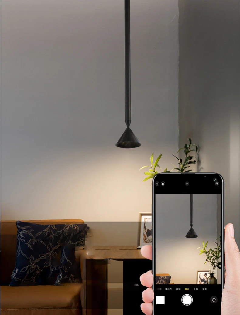 Black Silver Aluminum Wire Length Pendant Lights