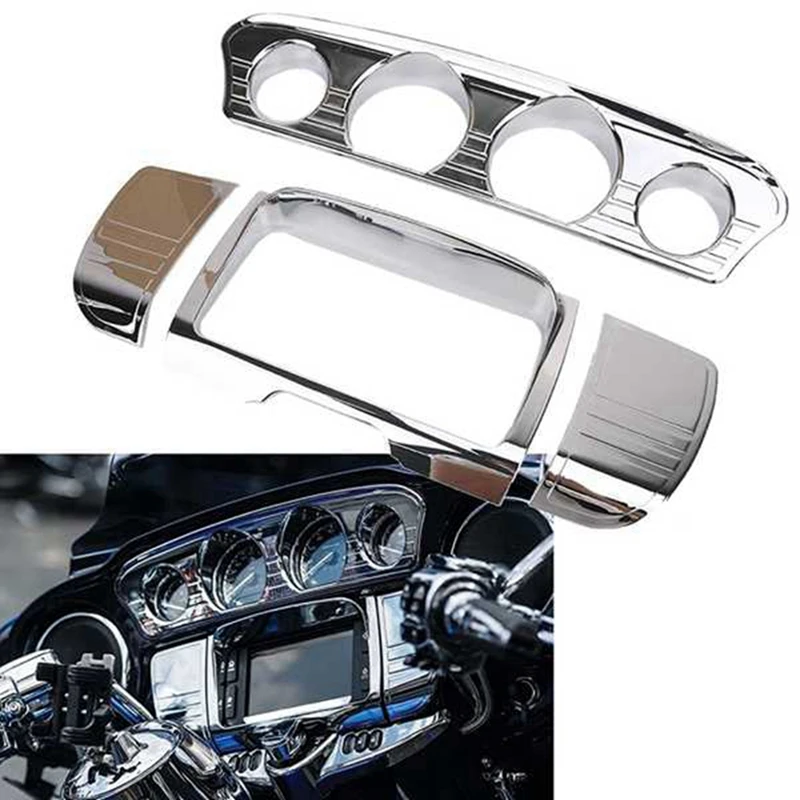 Motorbike Instrument Surround Gauge Panel Adhesive Cover Trim Kit For Electra Street Ultra Limited Tri Glide 14-19