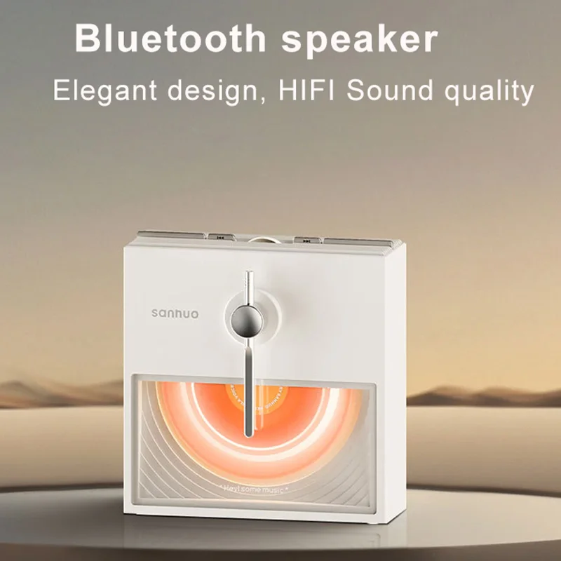 Retro Record Design Wireless Bluetooth Speaker with Duel Horns and Diaphragms Indoor HIFI Stereo Surround  Audio Support TF Card