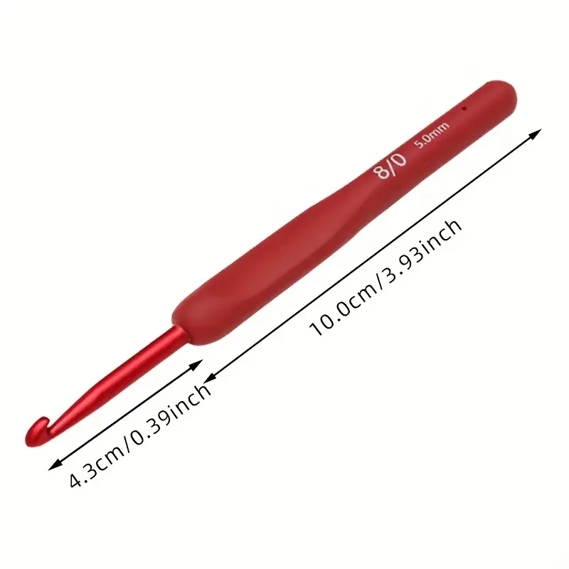 خيوط كروشيه بمقبض ناعم للمبتدئين ، حياكة حمراء مرجانية ، مانعة للإنزلاق ، مقبض لون عشوائي ، ، 2-6 إكسسوارات