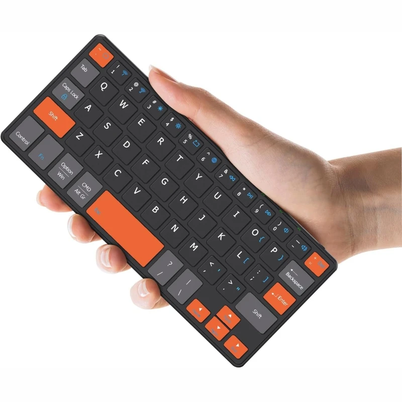Touch Keyboard Dual Bluetooth Numeric Keypad Foldable Leather Case Mini Key Board for Office and Business Trips Keyboards 150mAh