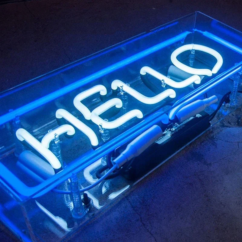 Led Neon Light Acrylic Glass Box Party Wall Hanging Bar Atmosphere Shop Window Decoration Wedding Word Sign Art Photography Prop