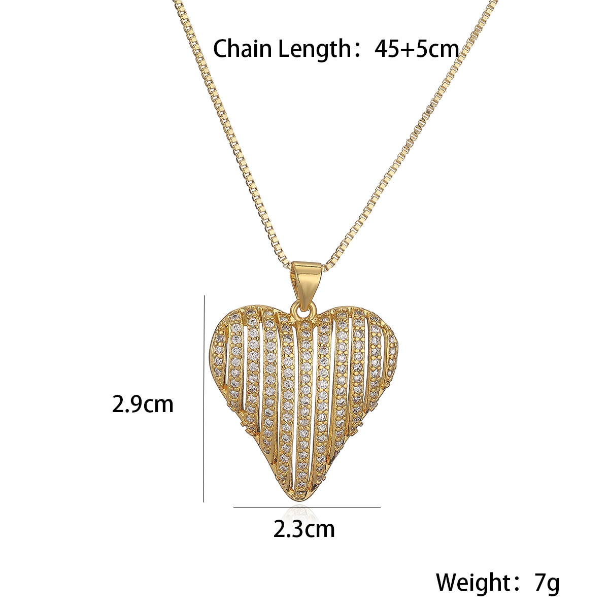 Luxury AAA Cubic Zirconia Inlay Hollow Heart Pendant Necklaces For Women Girl Birthday Gift image 4