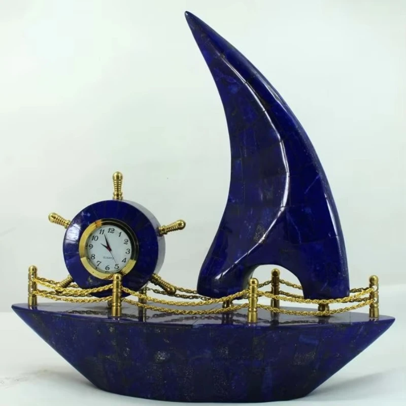 

Natural bluestone yacht model semi-precious stone crafts including boats and other products