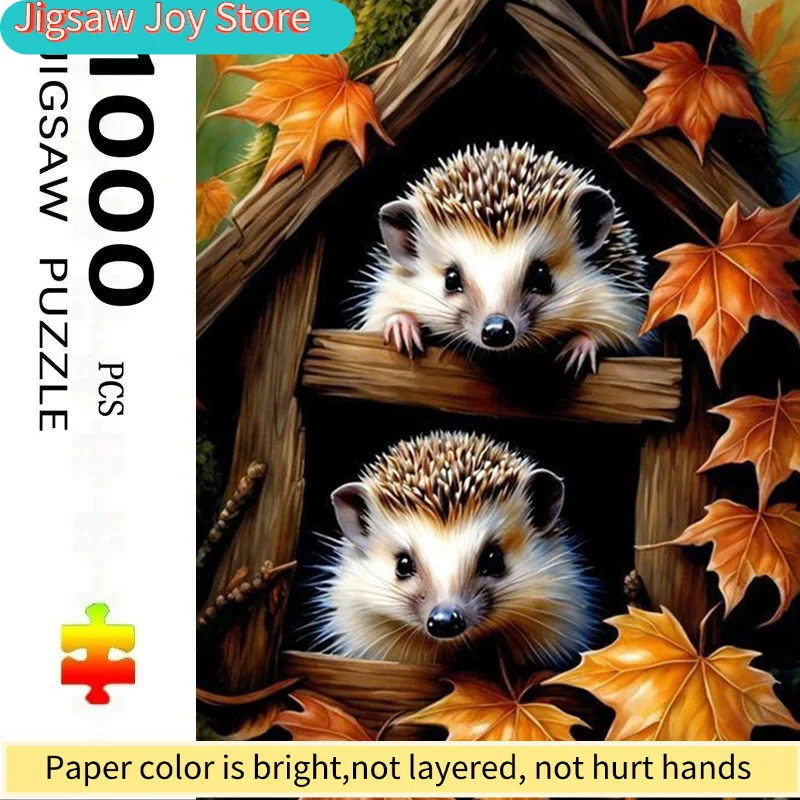 

A Adult Puzzle, Measuring 70.0X50.01 cm, Featuring a Maple Leaf And Hedgehog Design, Perfect for Creative Fun with Family And