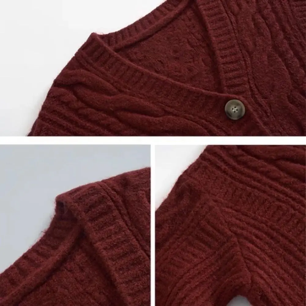 Korean Style Long Sleeve Crochet Sweaters Loose Preppy Style Cardigans Women Y2K Ladies Tops Autumn Spring Sweet Knitwear Female