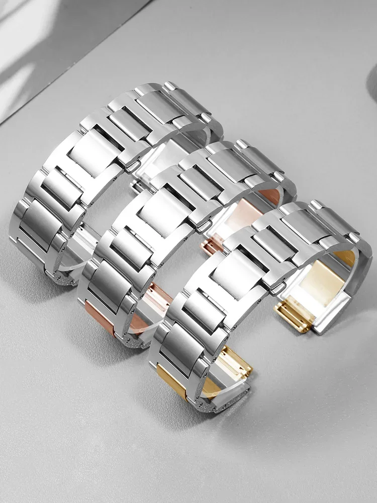 Suitable for Cartier Basketball Air Watch with Male and Female Convex Stainless Steel Bracelet Quick-release Accessories 18 20m