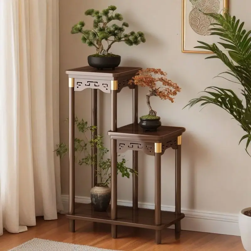 

Китайская подставка для цветов, напольная подставка для цветов в гостиную, балконный столик для цветов из массива дерева, новинка 2025 года, многоярусная подставка для цветочных горшков для дома.