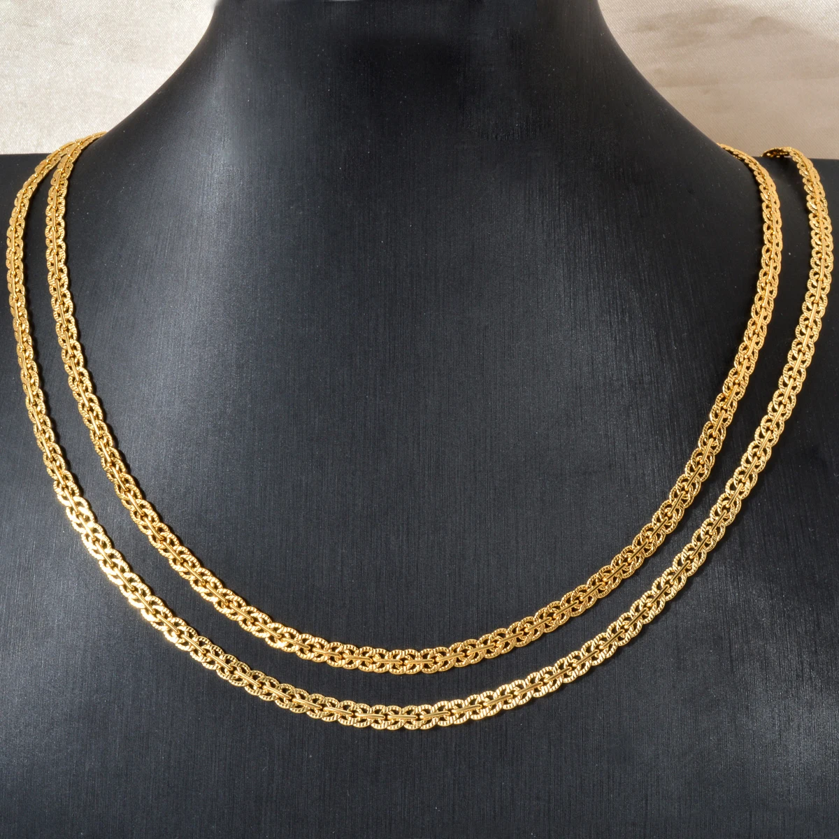 Luxury 18k Gold Color 5mm Chain for Men Women Necklace Jewelry Fashion Party Christma Gifts Jewelry Accessories