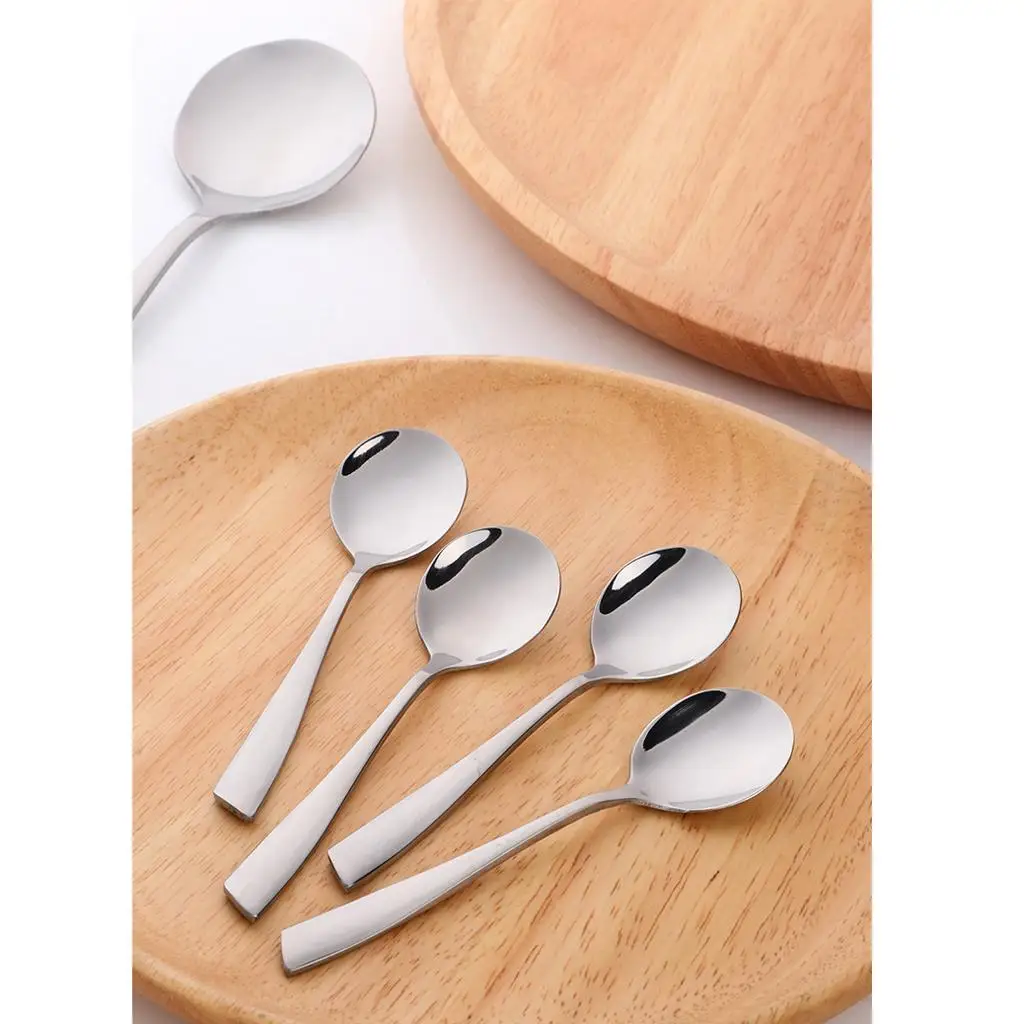 Durable Stylish Stainless Steel Long Handle Ice Spoon Teaspoon Home Cutlery 11cm 12cm 15cm 18cm Chooese