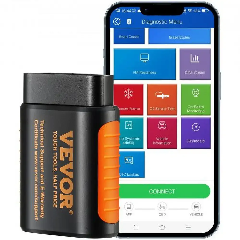 

Автомобильный Bluetooth-сканер 5.0, считыватель кодов, инструмент для чтения OBDII для IOS/Android