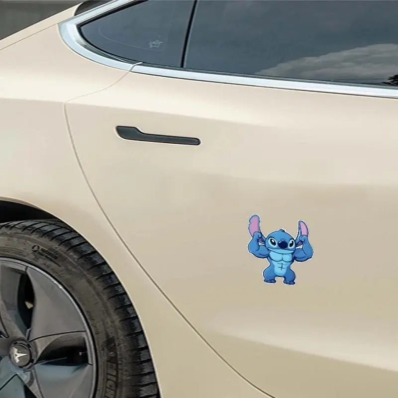 Stiker dekorasi jendela segitiga pintu dan jendela mobil kreatif lucu jahitan otot kartun Disney, hadiah ulang tahun