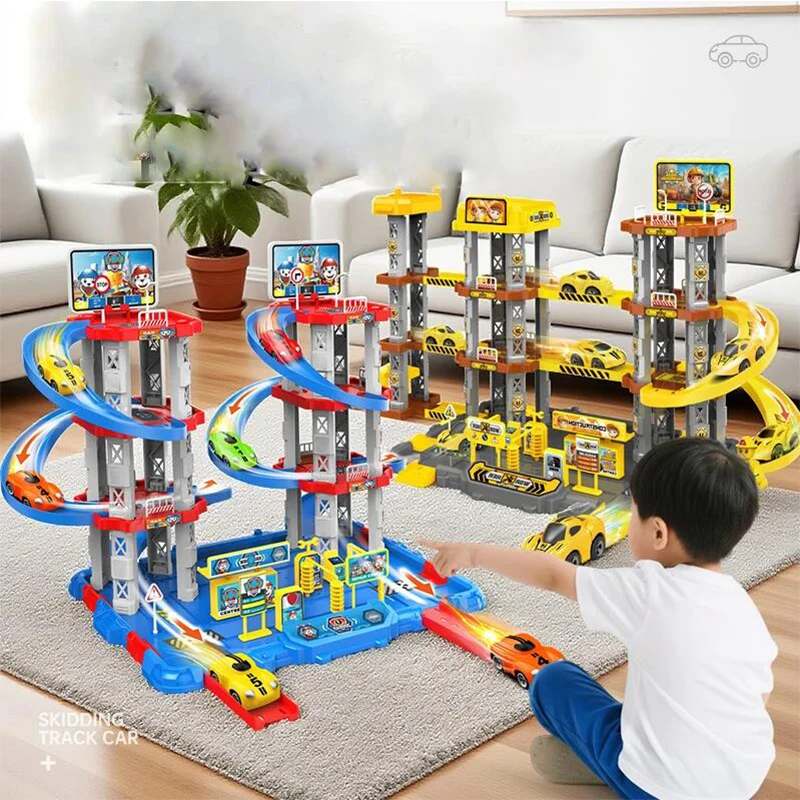 Pista di scorrimento da corsa Giocattoli Puzzle Guida di scorrimento Parco di auto Giocattolo Pista da corsa Auto Rampa Giocattolo Gioco educativo per ragazzi Bambini 3 4 5 anni