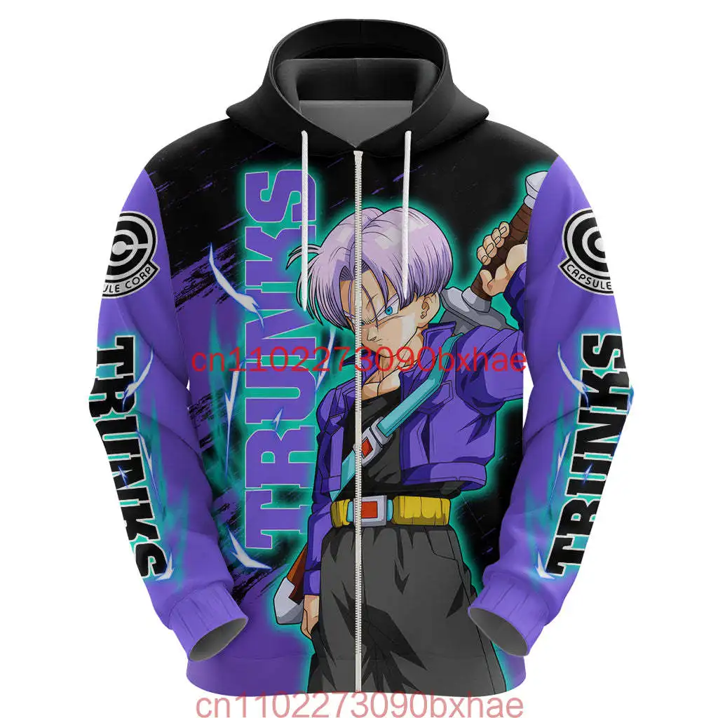 

Dragon Ball Future Trunks Zipper Hoodie Cartoon Japan Style Anime Sweatshirt New Fashion Men's And Women's Children Jackets Coat