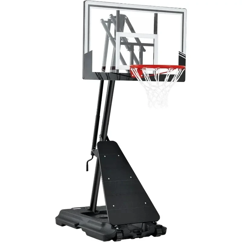 Basketball Hoop Outdoor Height Adjustable Basketball Hoop Goal System Steel Frame PC Backboard and Portable Wheels for Adults