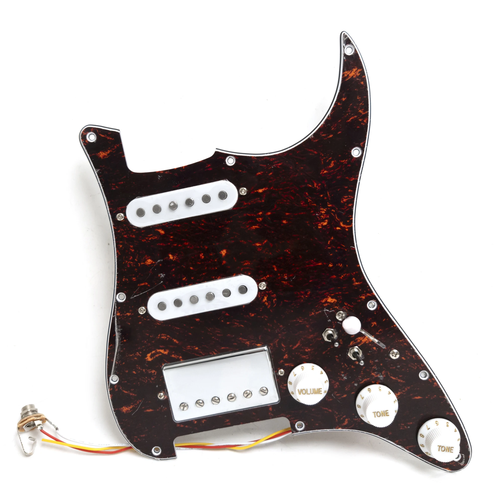 Guitar Prewired Loaded Pickguard Set,With SSH Coil Splitting Alnico 5 Humbucker Pickups Set for ST Guitar Electric Guitars