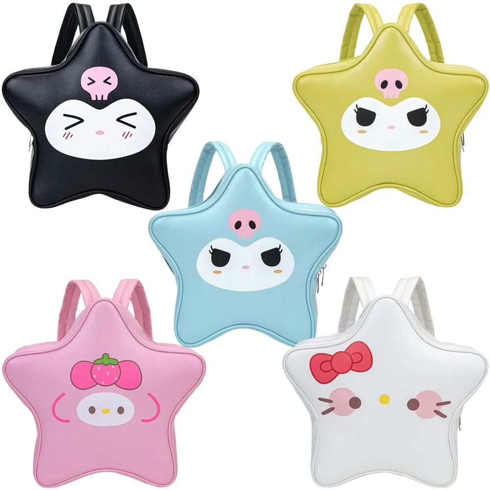 

Anime Cartoon Backpack Kuromi My Melody HelloKittys Kawaii Sweet Cute Y2K Storage Bag Student Small Schoolbag Girl Gift