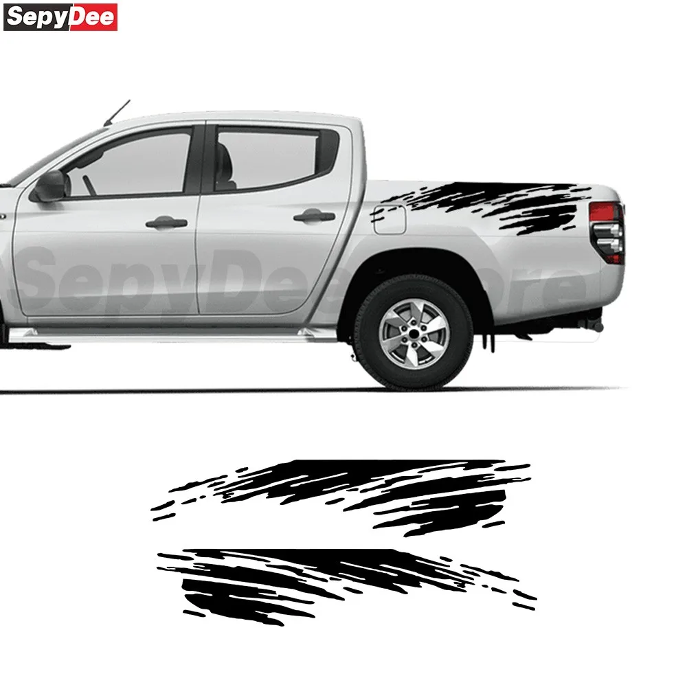 

2 шт. для Mitsubishi L200, задние боковые наклейки на багажник автомобиля, пикап, декор кузова, наклейка, автомобильные аксессуары