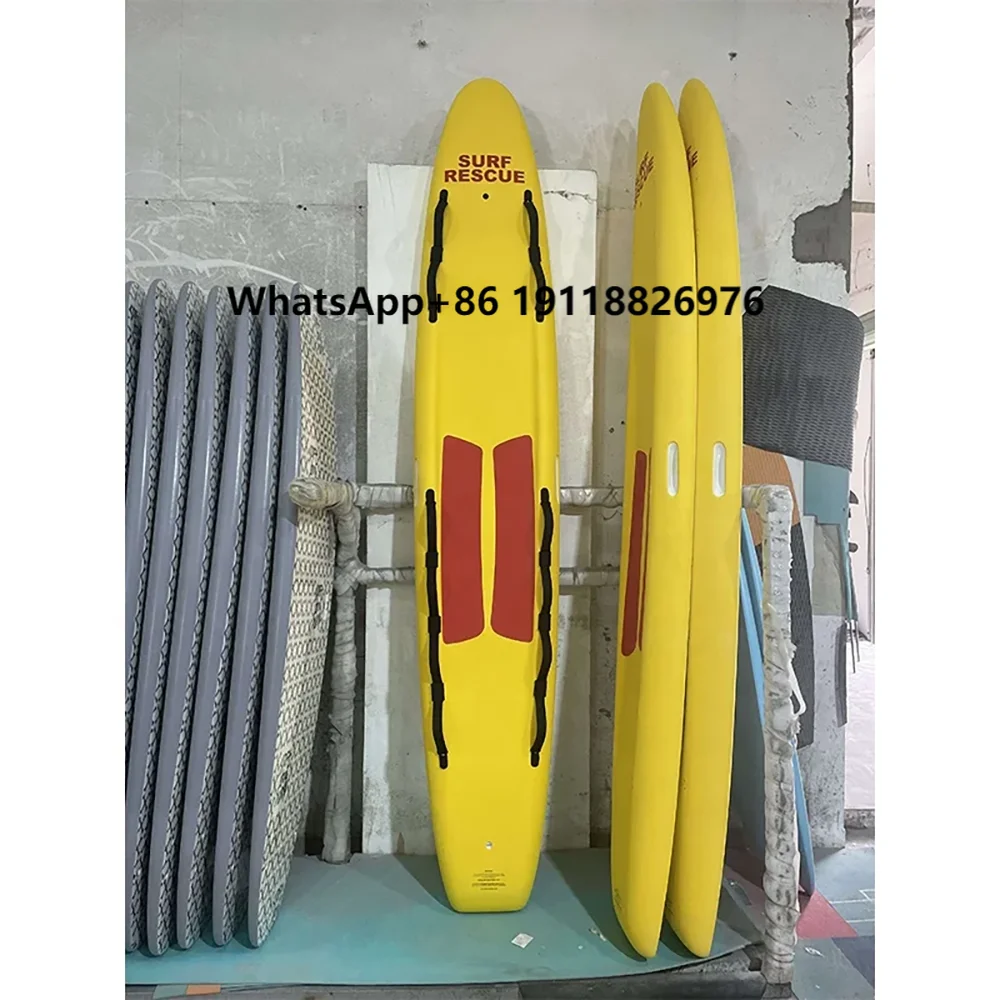

New Custom Cheap Inflatable Paddleboard Rescue Surfboard Safe Fiberglass Stand-Up Paddleboard Designed Lifeguard Rescue Board