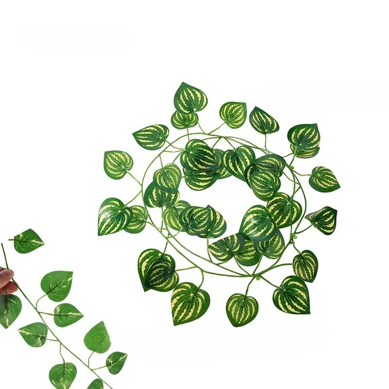 

Reptile Terrarium Vine Decor Artificial Leaves Faux Plants Hanging Jungle Ornament Gecko Lizard Snake Habitat Tank Landscaping