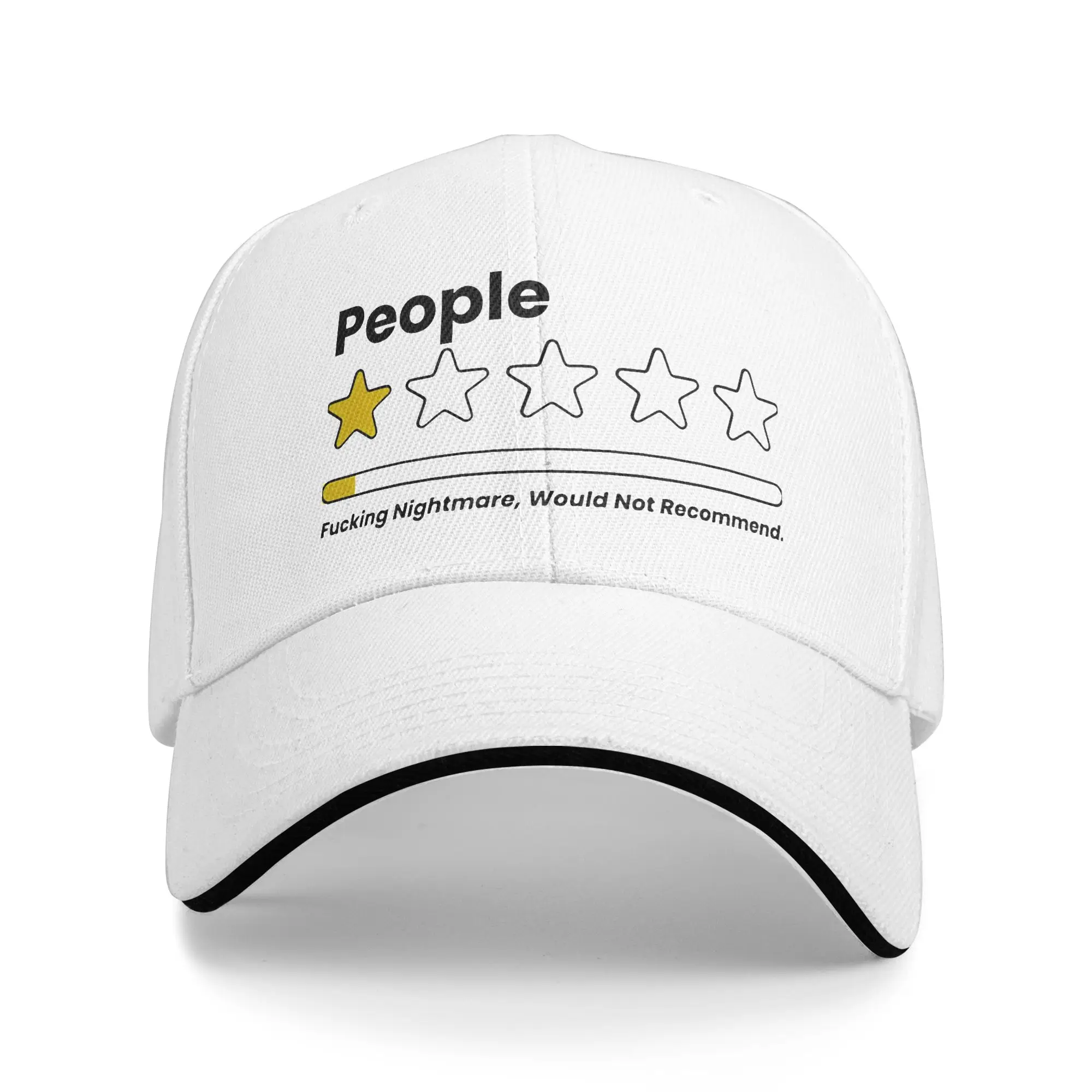People One Star Rating  Would Not Recommend  Baseball Caps Sarcastic Review  Sandwich Hats for Men Women Breathable Dad Hat