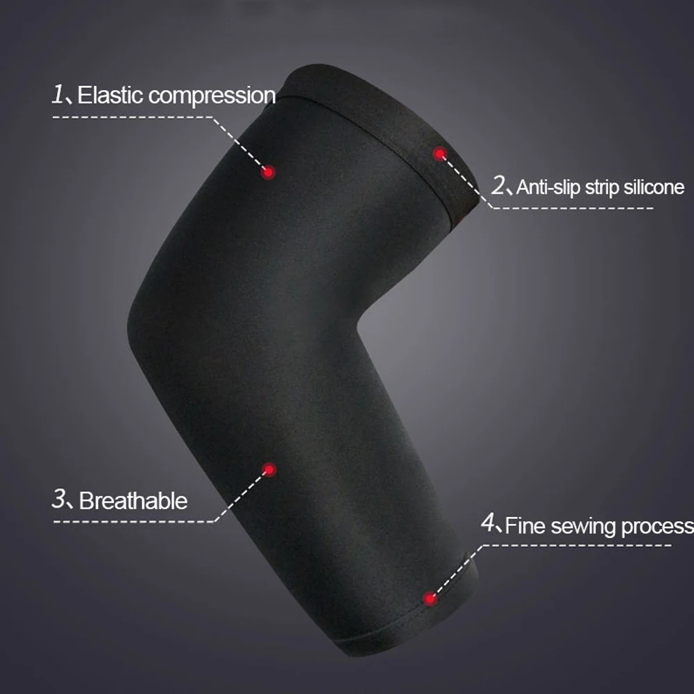 Breathable Arm Support Sleeve Sun UV Protection Basketball Running Fitness Armguards Sports Compress Elbow Pads for Men Women