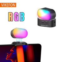 Phone Fill RGB Selfie Stick Stand Light Magnetic Light 3 Brightness and 7 Color Adjustment for AOCHUAN Smart S2 /X/XR Pro Live