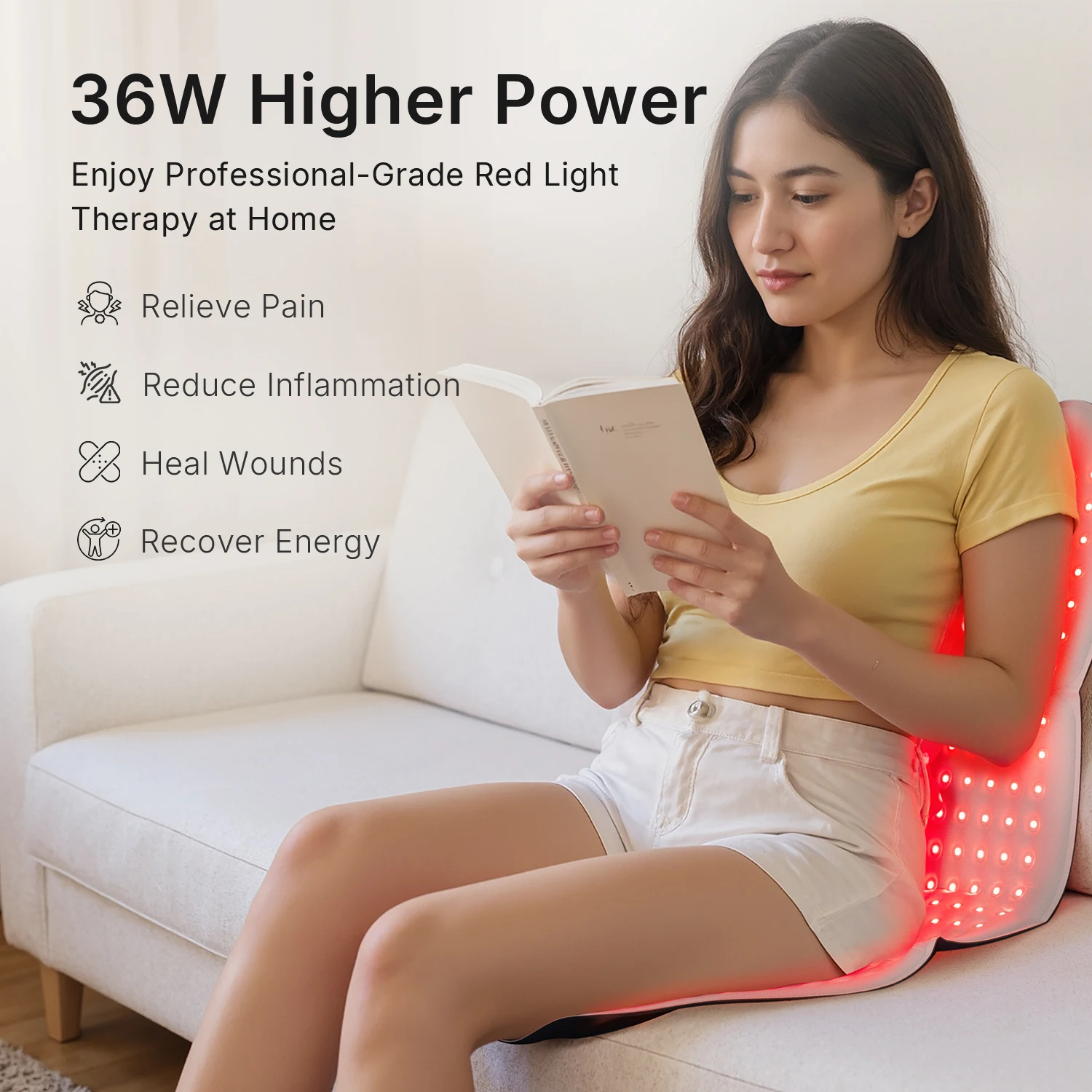 

Red＆Infrared Therapy Belt Body Wearable Wrap Large heating Pad LED Beauty Devices for Face and Body Shoulder Joint Muscle