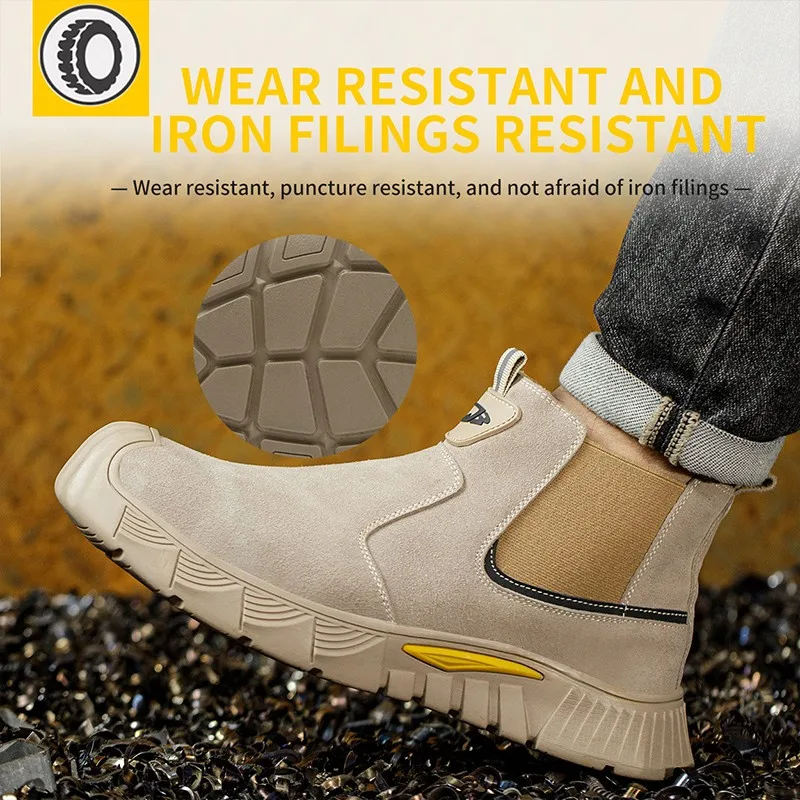 Zapatillas De Hombre 2024 New Steel Head Safety Shoes Men's Anti Smashing Anti Piercing Insulation Fireproof Flower Lightweight