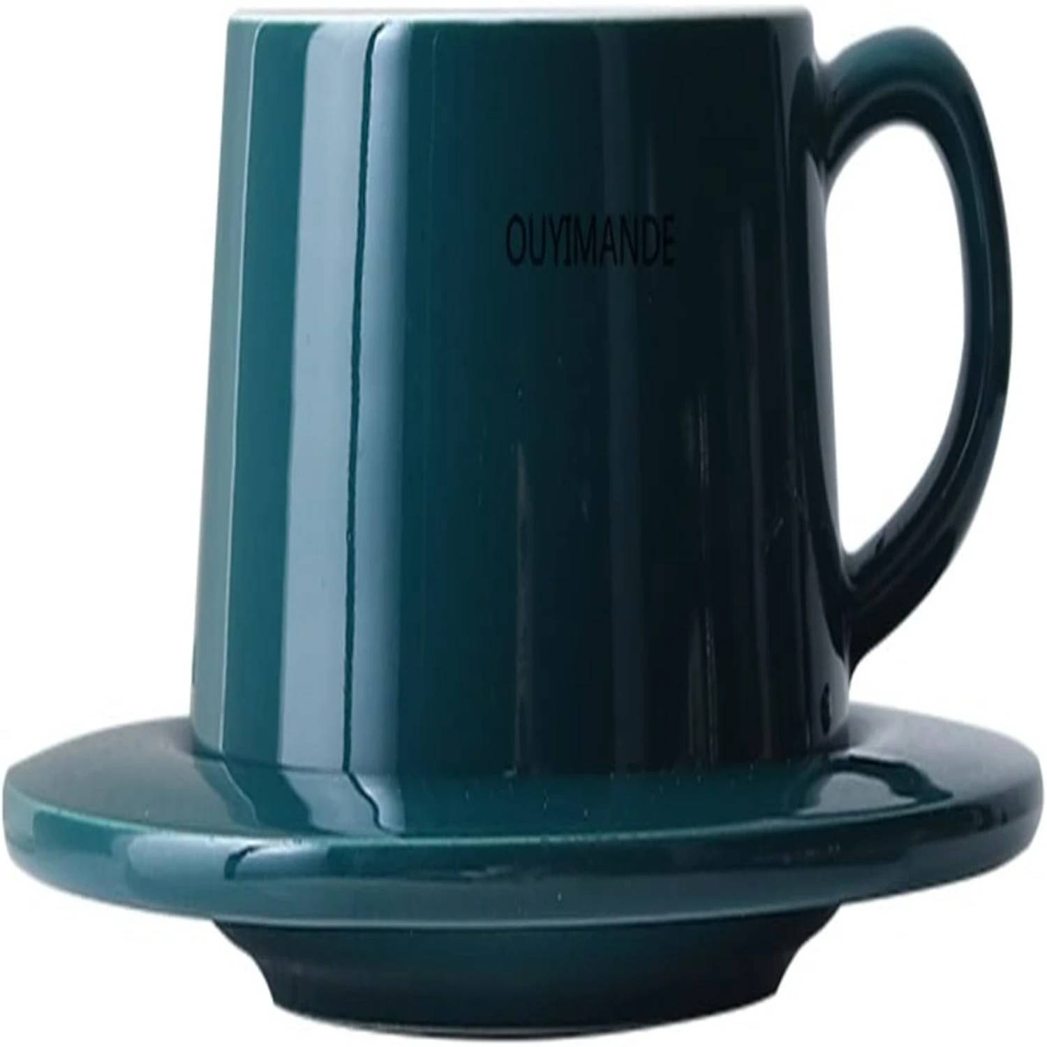 Elegant and chic 200ml porcelain tea cup with saucer, perfect for an intimate coffee ritual - Sleek ceramic coffee mug and sauce