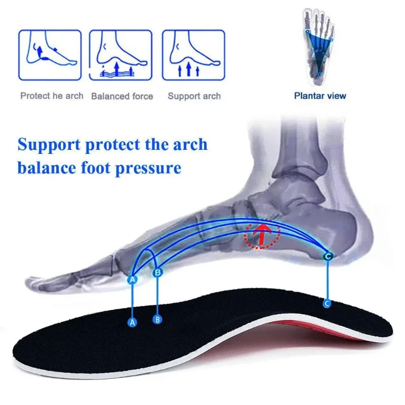 4pcs Orthotic Insole Arch Support Flatfoot Orthopedic Insoles for Feet Ease Pressure of Air Damping Cushion Padding Insole