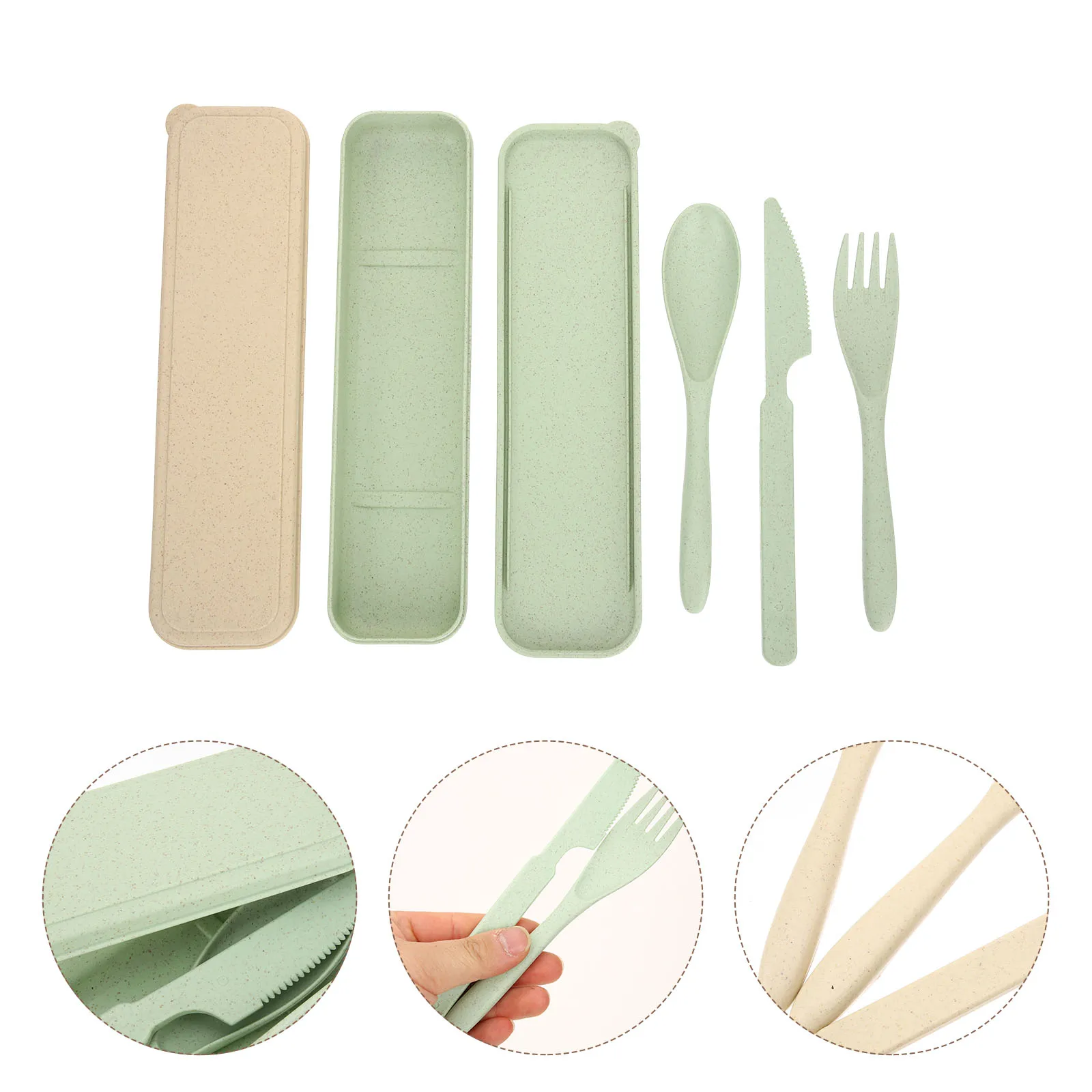 

2 Sets Travel Portable Tableware Kit Multi-function for Camping Kitchen Utensils