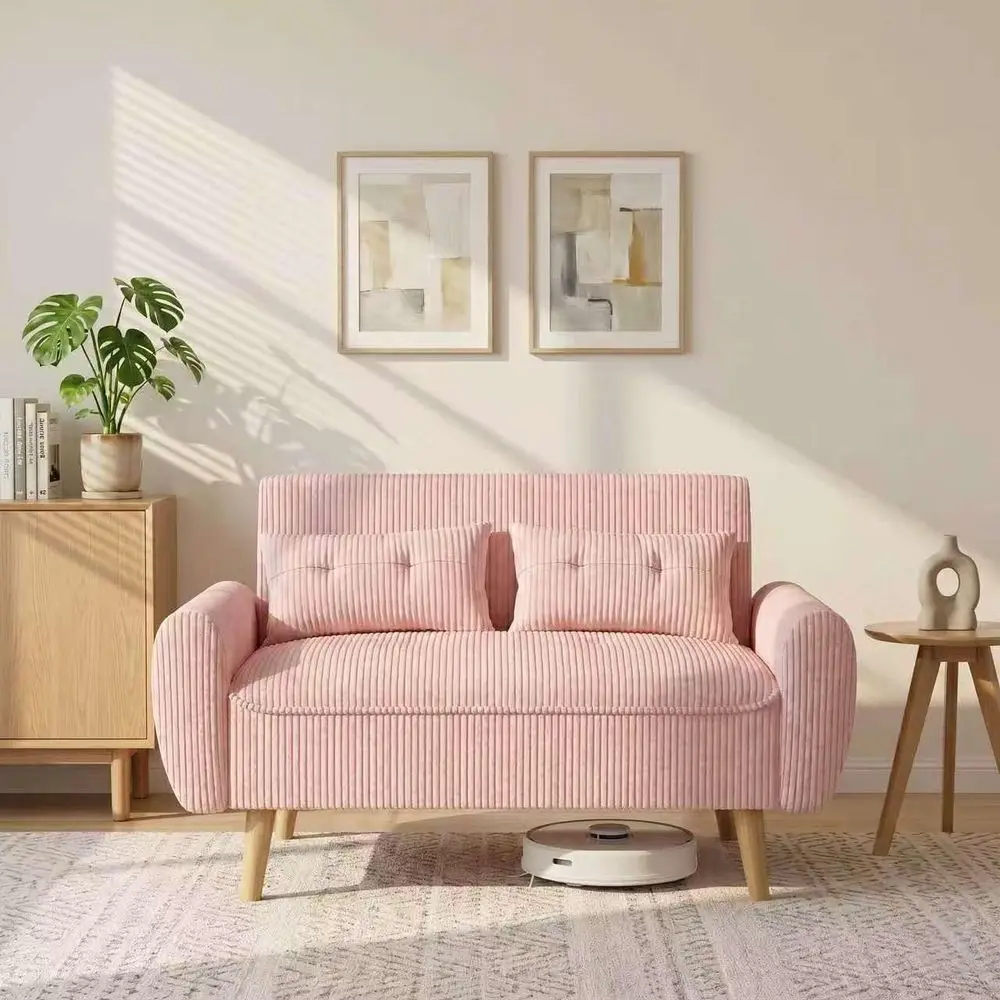 48'' Loveseat Soa, -Century ern Upholstered Couch Deep Seat with 2 Pillows, 10