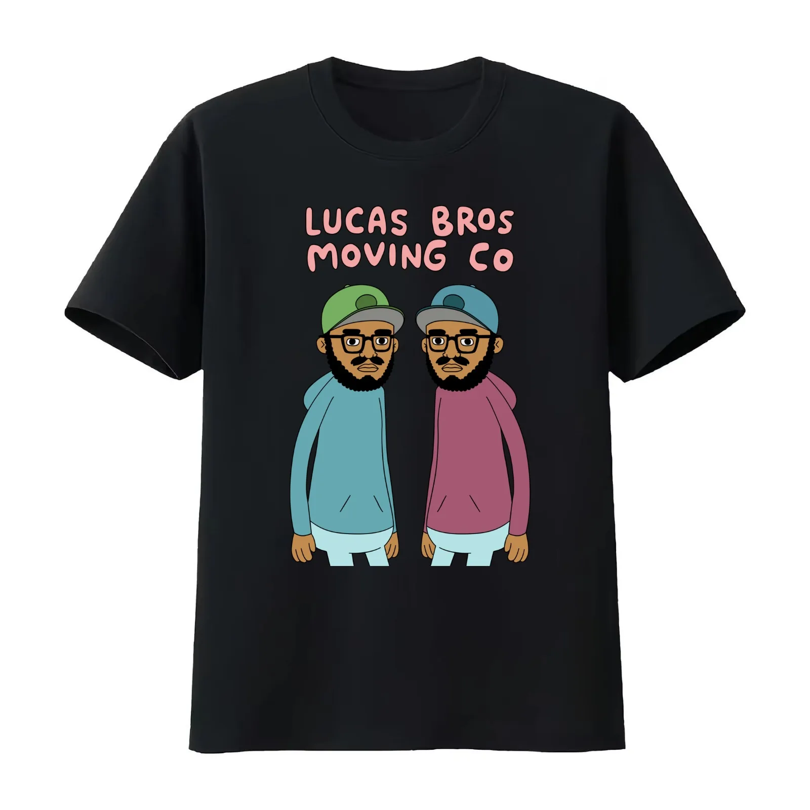 Lucas Bros Moving Co T-Shirt Summer Casual Cotton Tee Oversized Streetwear Tops Vintage Graphic Print Loose Fit Short Sleeve