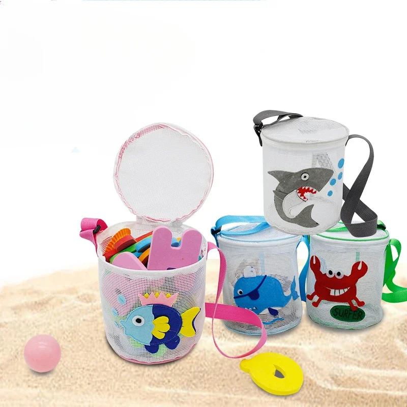 New Children Beach Toys Protable Mesh Bag Kids Toy Storage Bags Swimming Beach Bag Foldable Travel Sand Play Tool Pouch Tote Bag