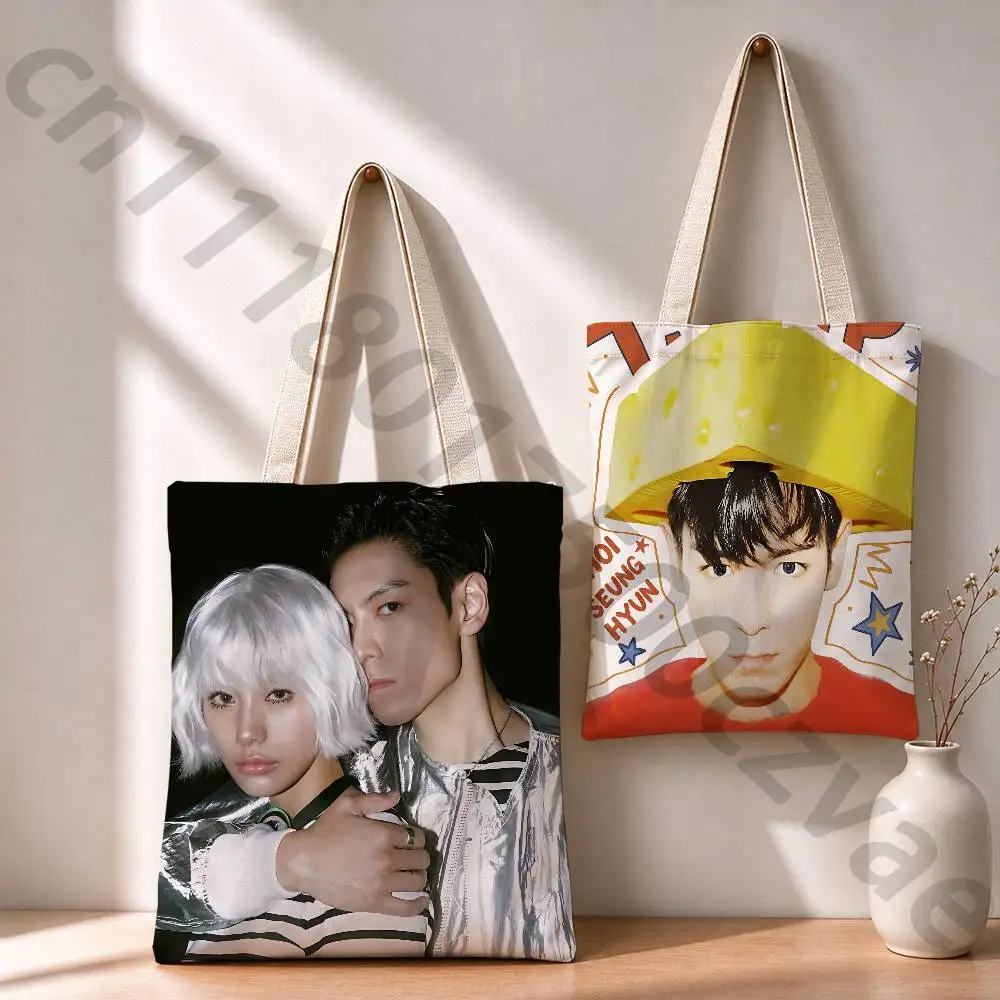 C-Choi Seung Hyun Reusable Fashionable Backpack Multifunctional Handbag Canvas Shopping Bag